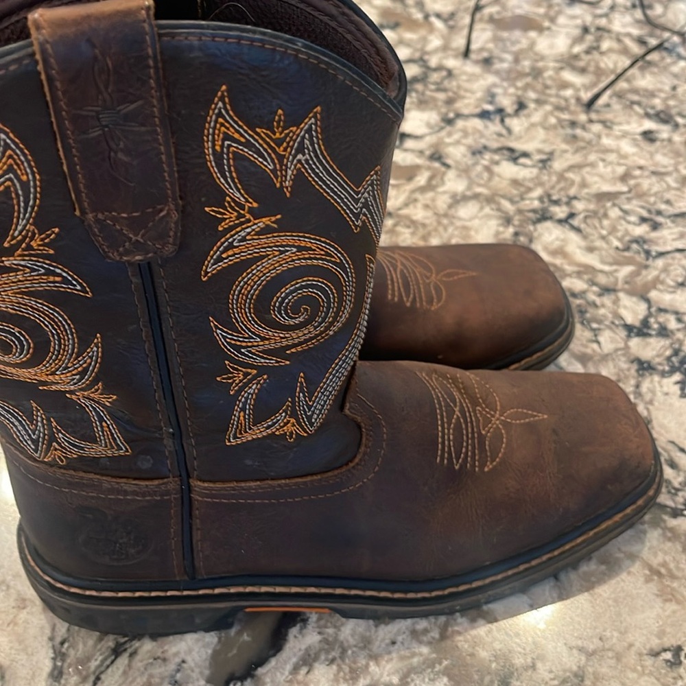 Georgia Boot Brown Kids Western Pull-On Work Boots